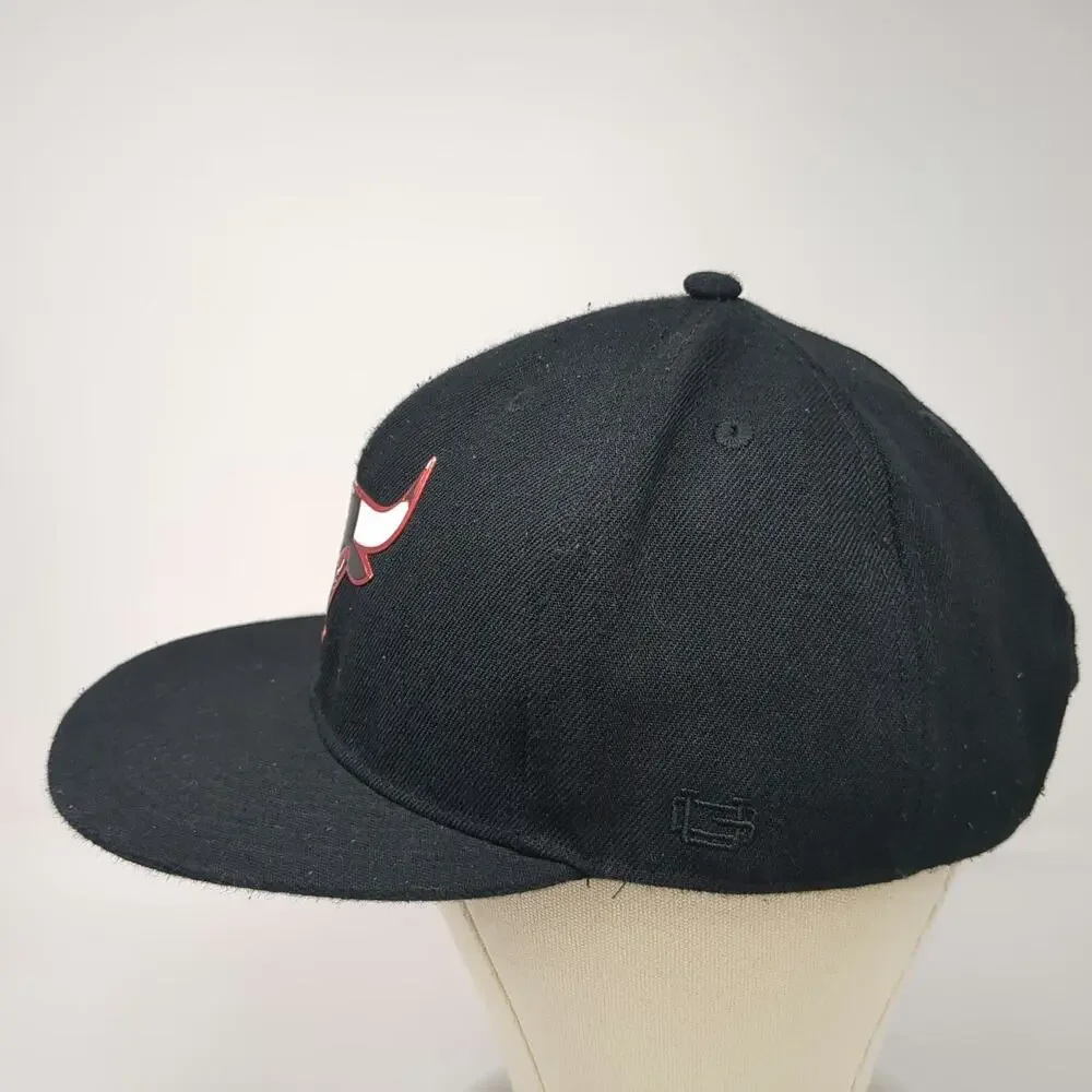 Ultra Game Chicago Bulls NBA Snapback Hat Black One Size Red White Flat Brim